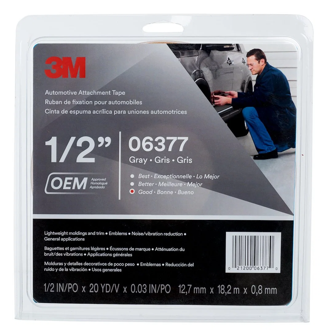 06377 – 3M Multi Purpose Tape, Automotive Attachment Roll 1/2 Inch x 60 Foot Gray